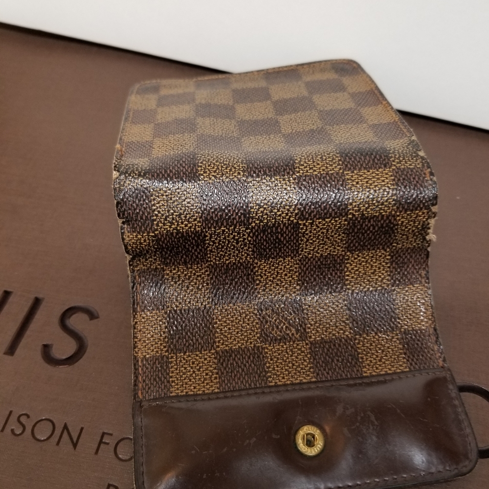 LOUIS VUITTON Damier ebene zipper compact wall #11 - Picture 10 of 16